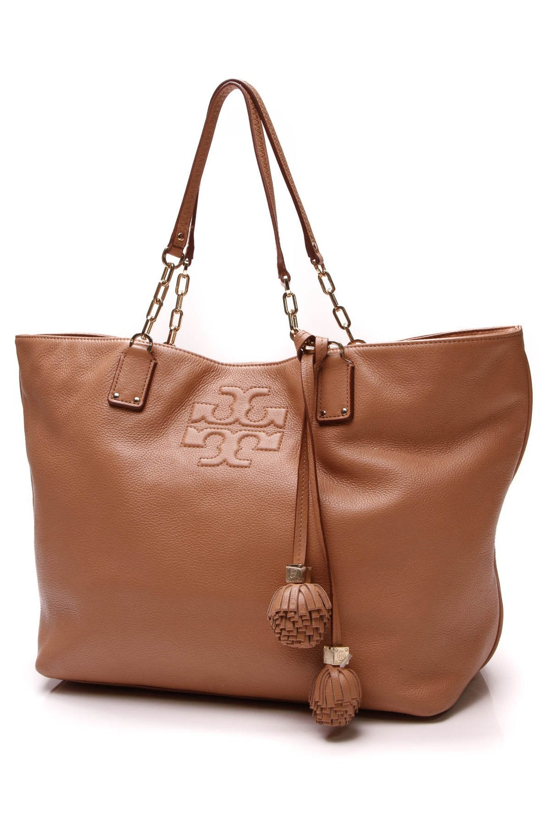 Thea Ball Tassel Tote Bag - Light Oak