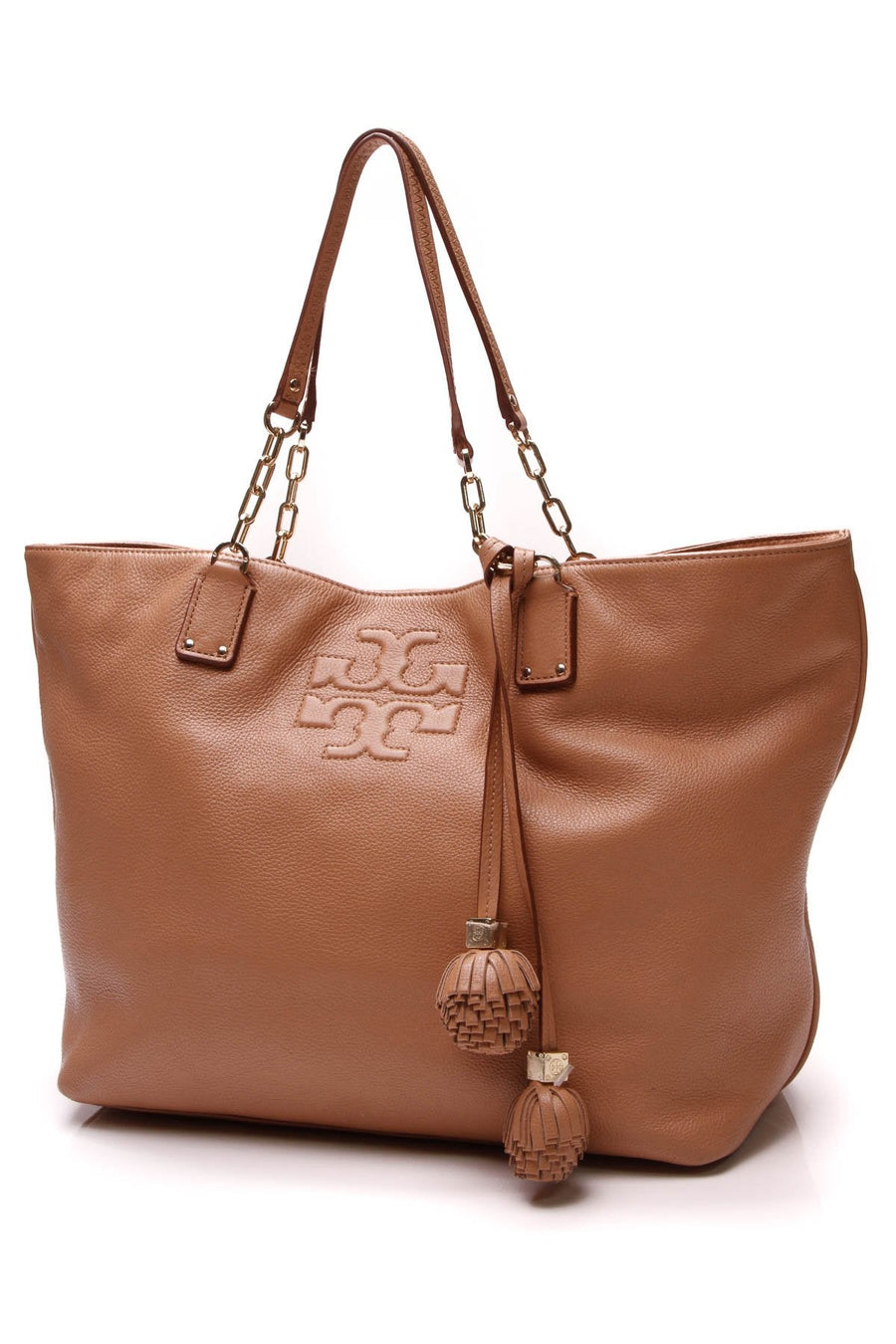 Thea Ball Tassel Tote Bag - Light Oak