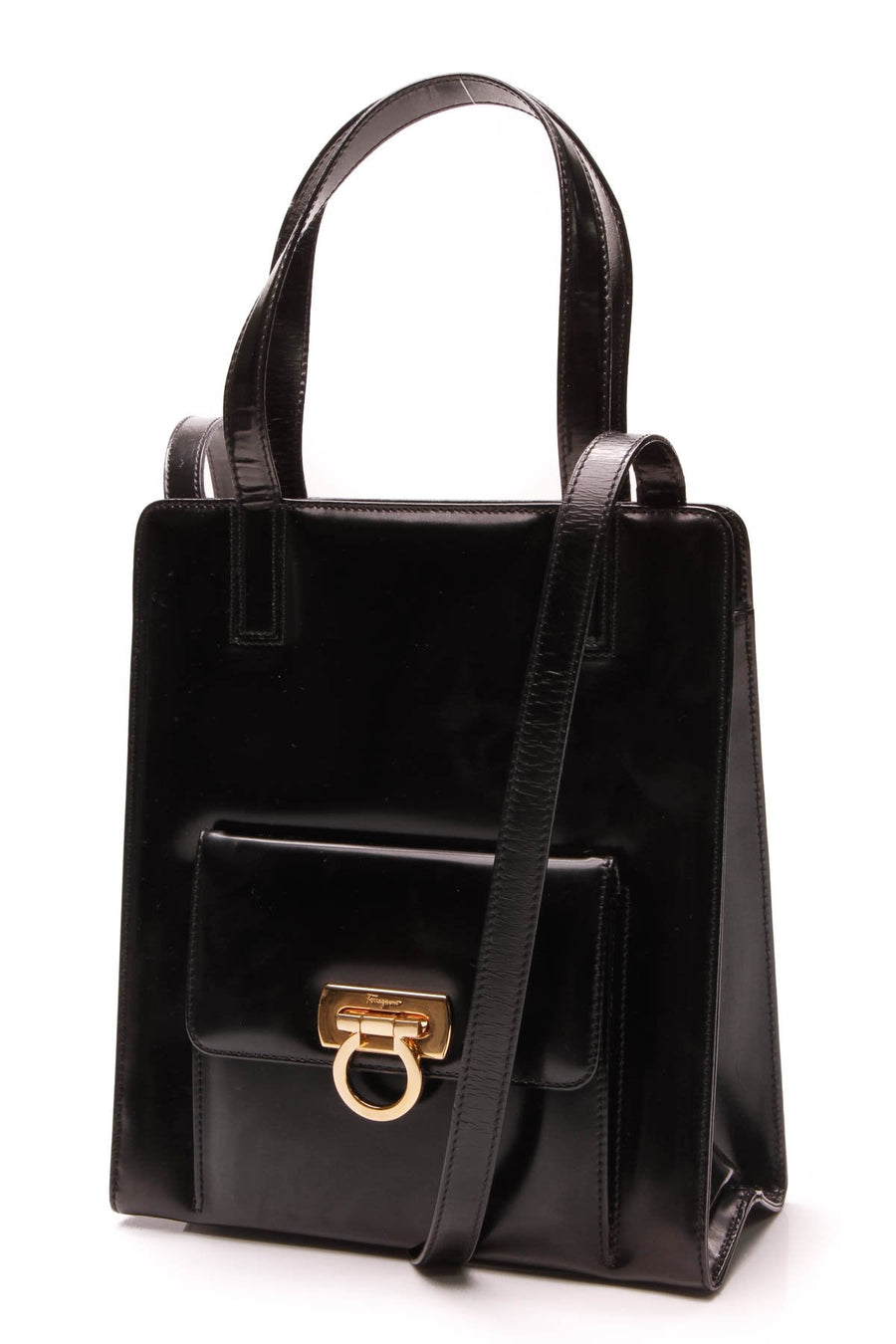 Gancini Bag - Black Patent