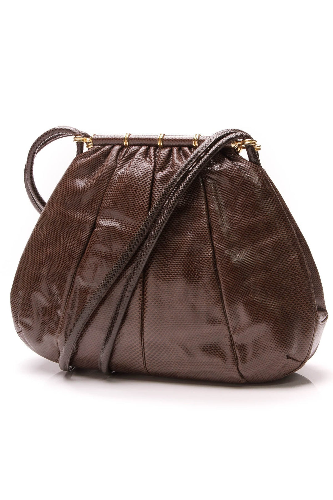 Large Lizard Shoulder Bag - Brown