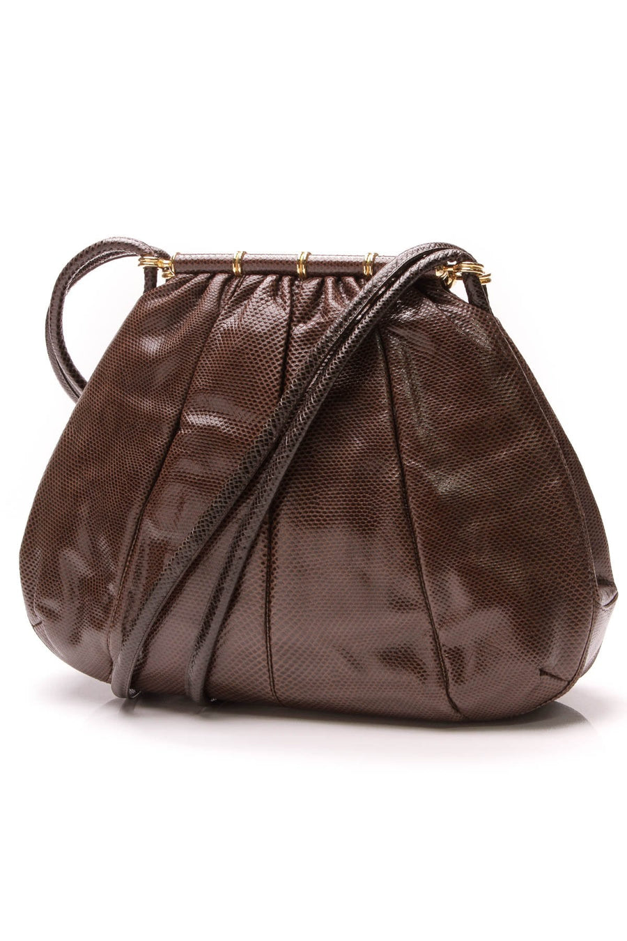 Large Lizard Shoulder Bag - Brown