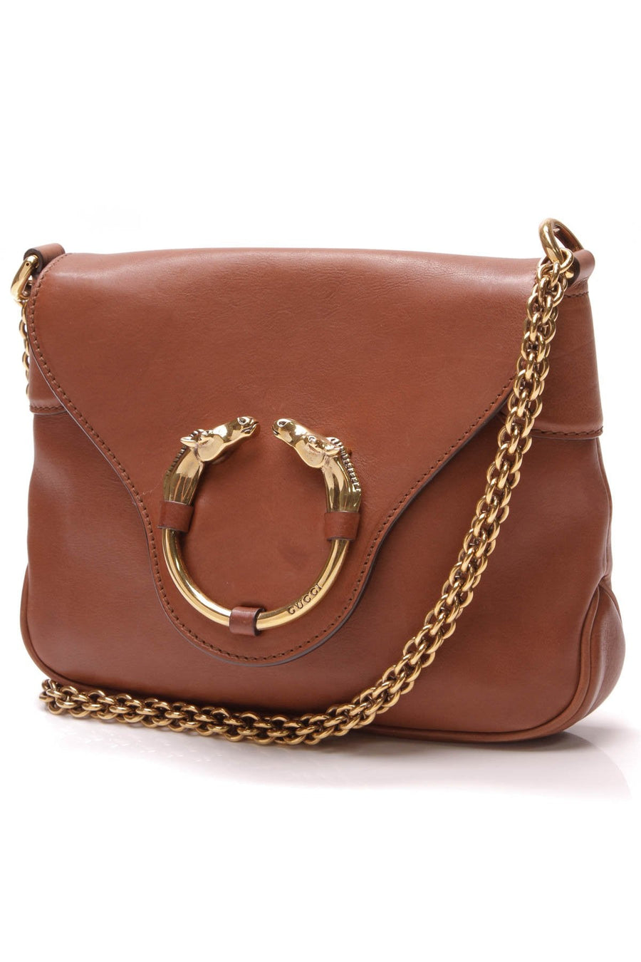 Ribot Horse-Heads Chain Bag - Brown