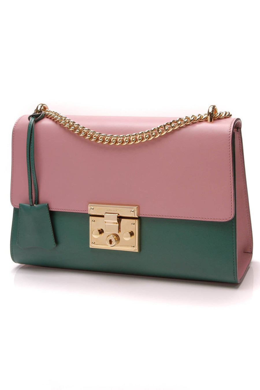 Medium Padlock Shoulder Bag - Pink/Green
