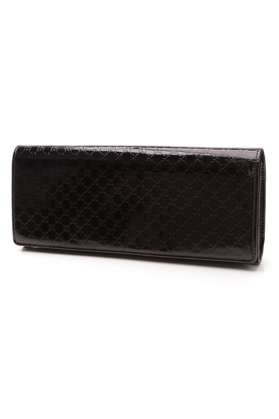 Broadway Clutch Bag - Black Patent Microguccissima