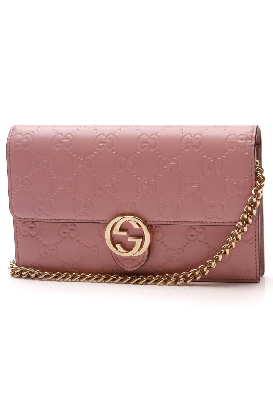 Icon Wallet on a Chain Bag- Soft Pink Guccissima