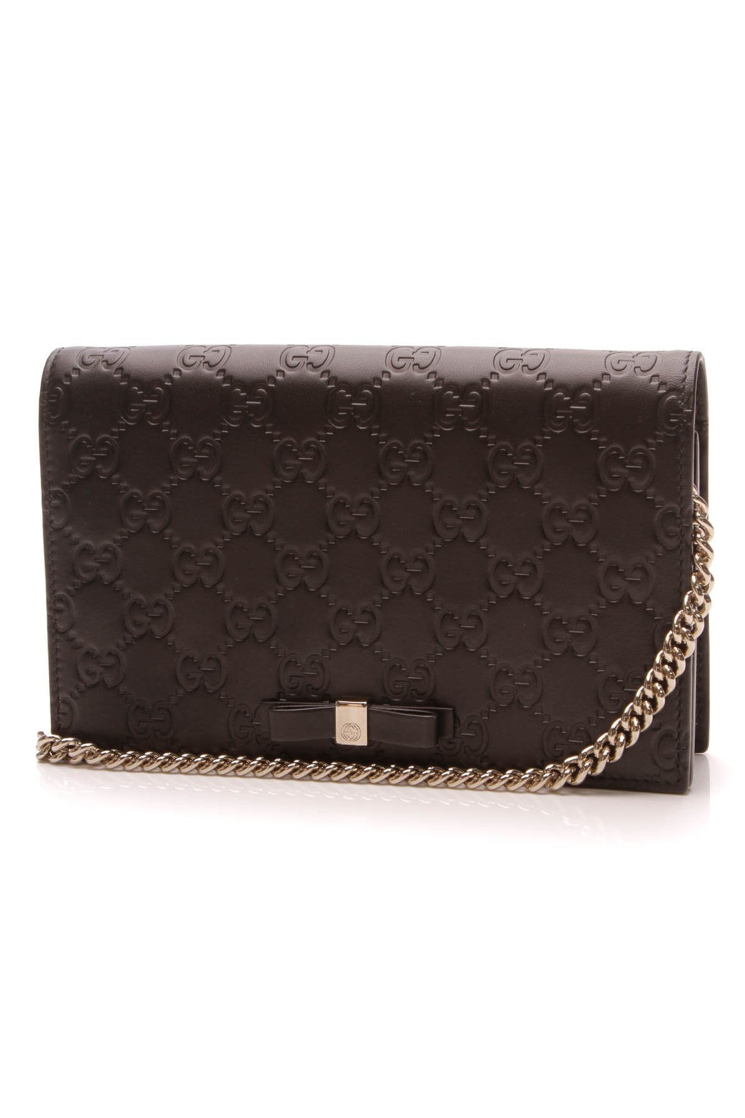 Bow Wallet on a Chain - Black Guccissima