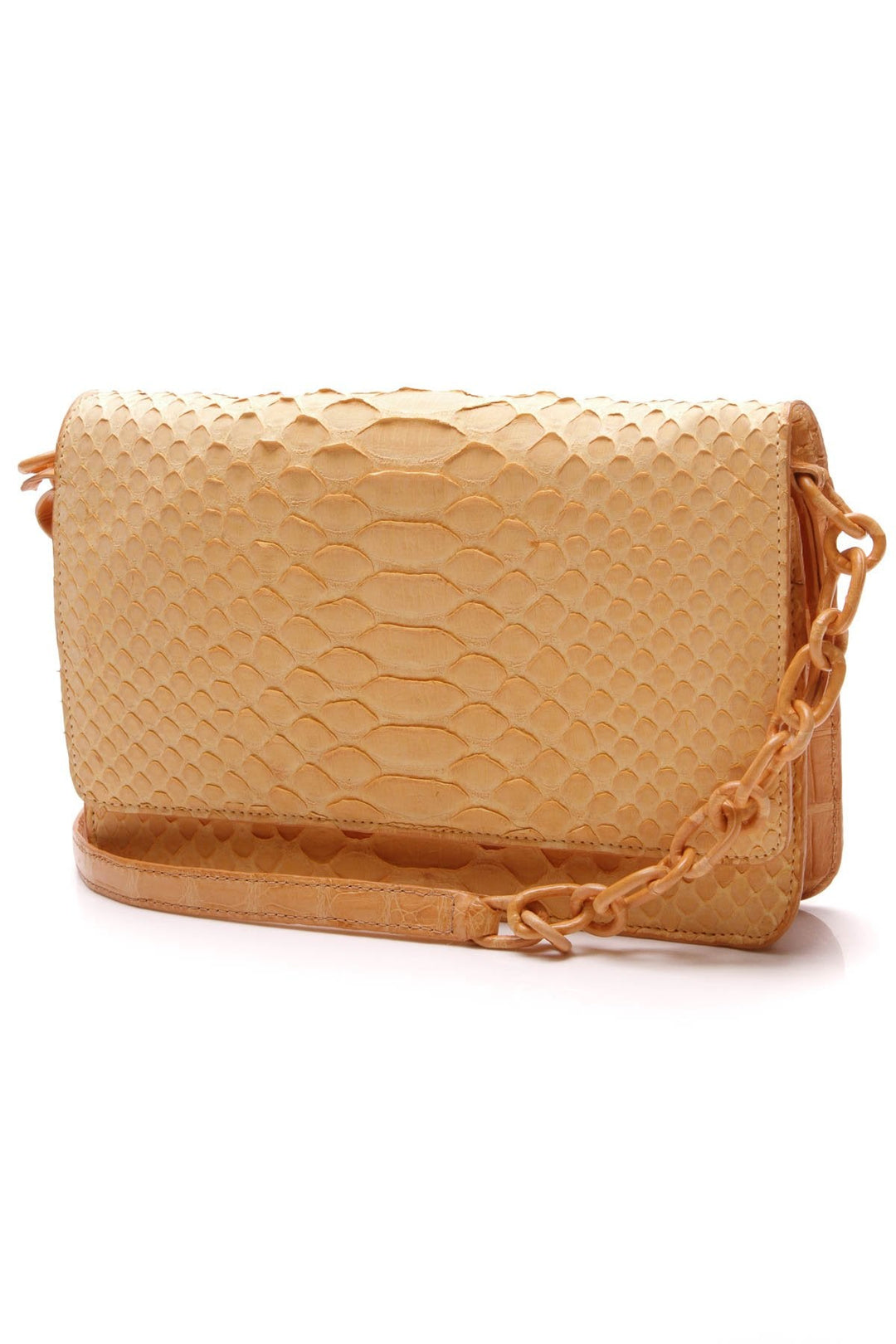 Soft Python & Crocodile Small WOC Bag - Light Orange