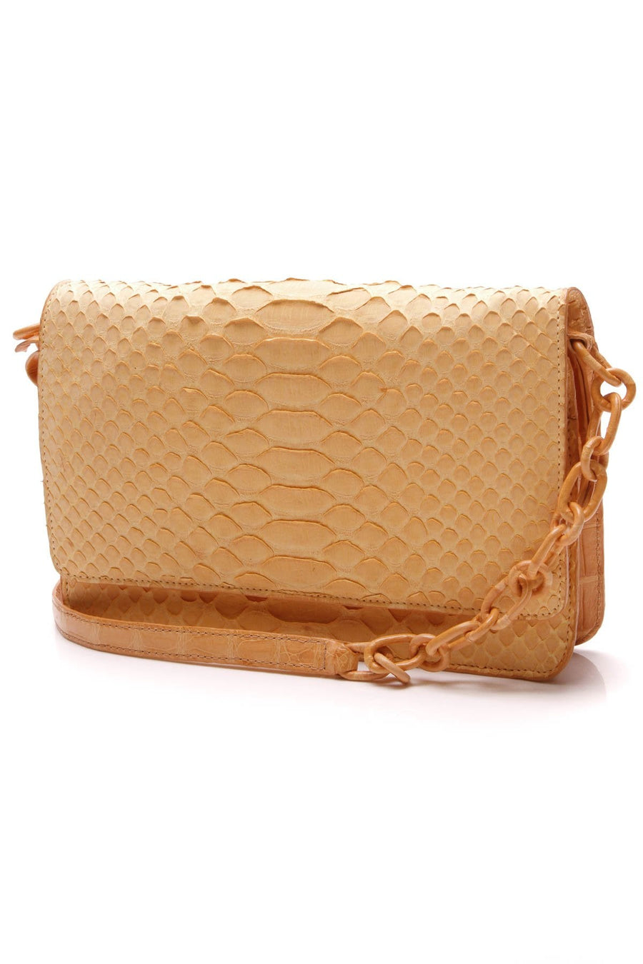 Soft Python & Crocodile Small WOC Bag - Light Orange