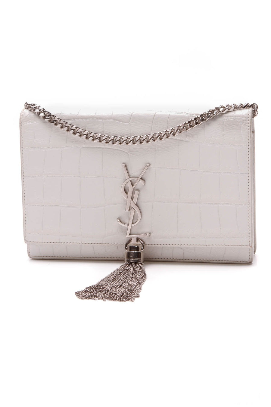 Kate Embossed Crocodile WOC Bag - Ivory