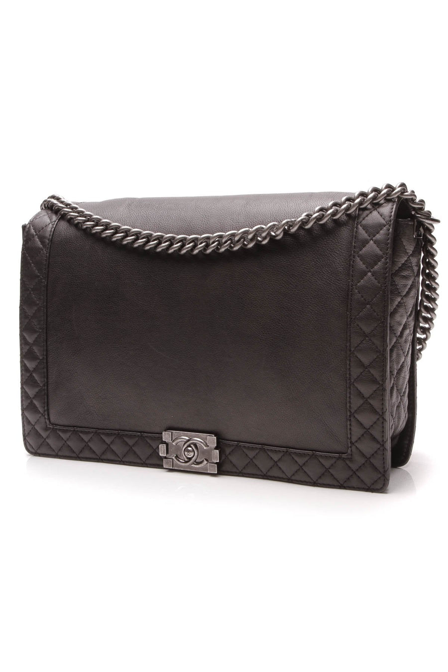 Reverso Boy Flap Bag - Maxi Black Calfskin