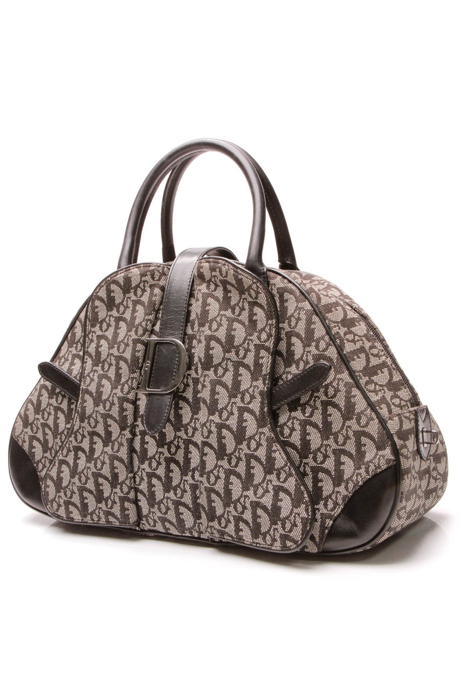 Trotter Saddle Bowler Bag - Black Diorissimo