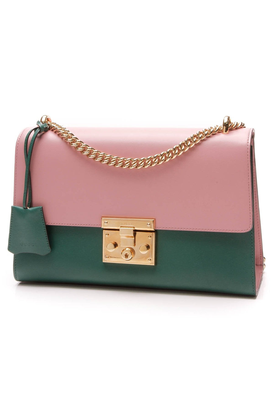 Medium Padlock Shoulder Bag - Pink/Green