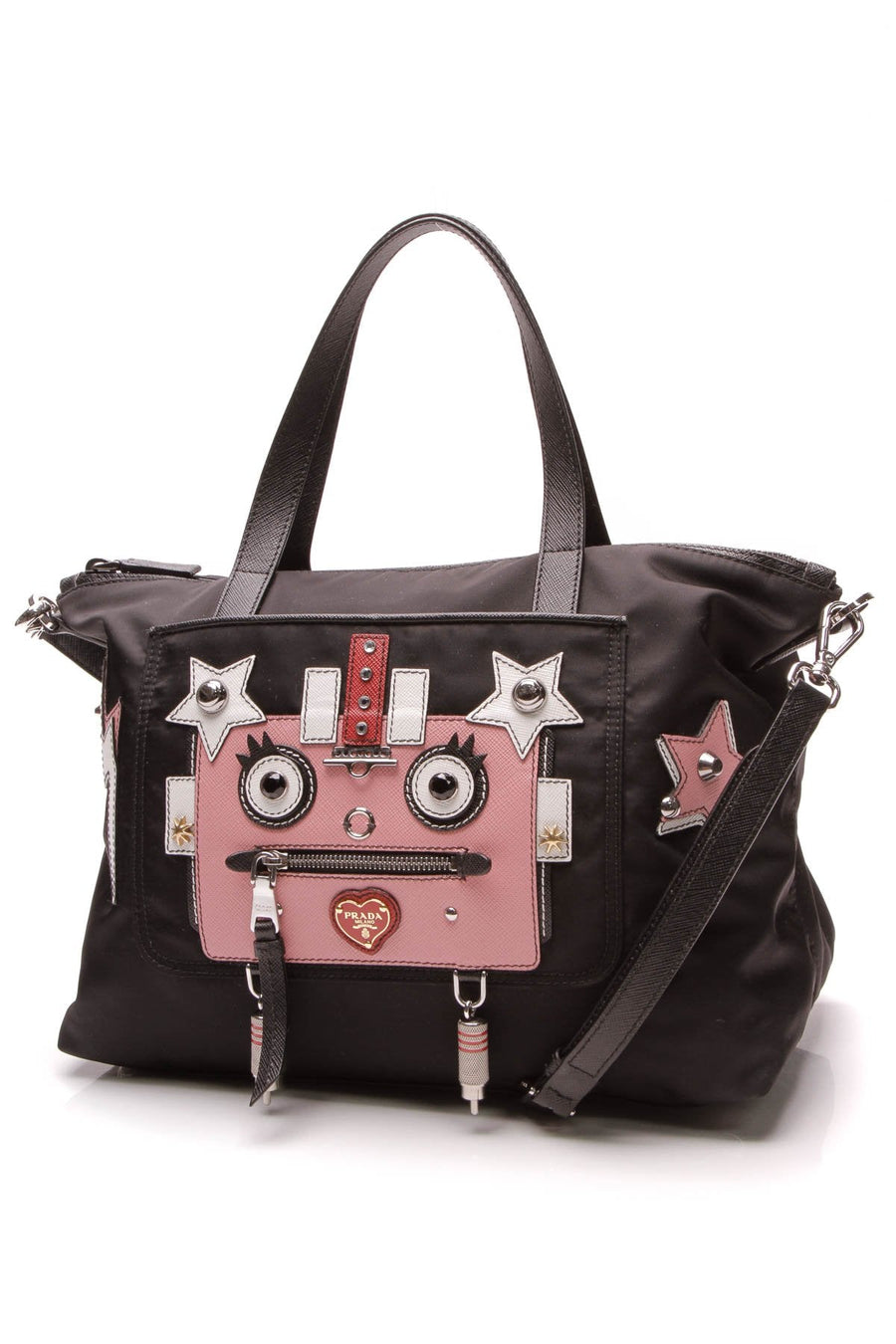 Tessuto Robot Tote Bag - Black Nylon