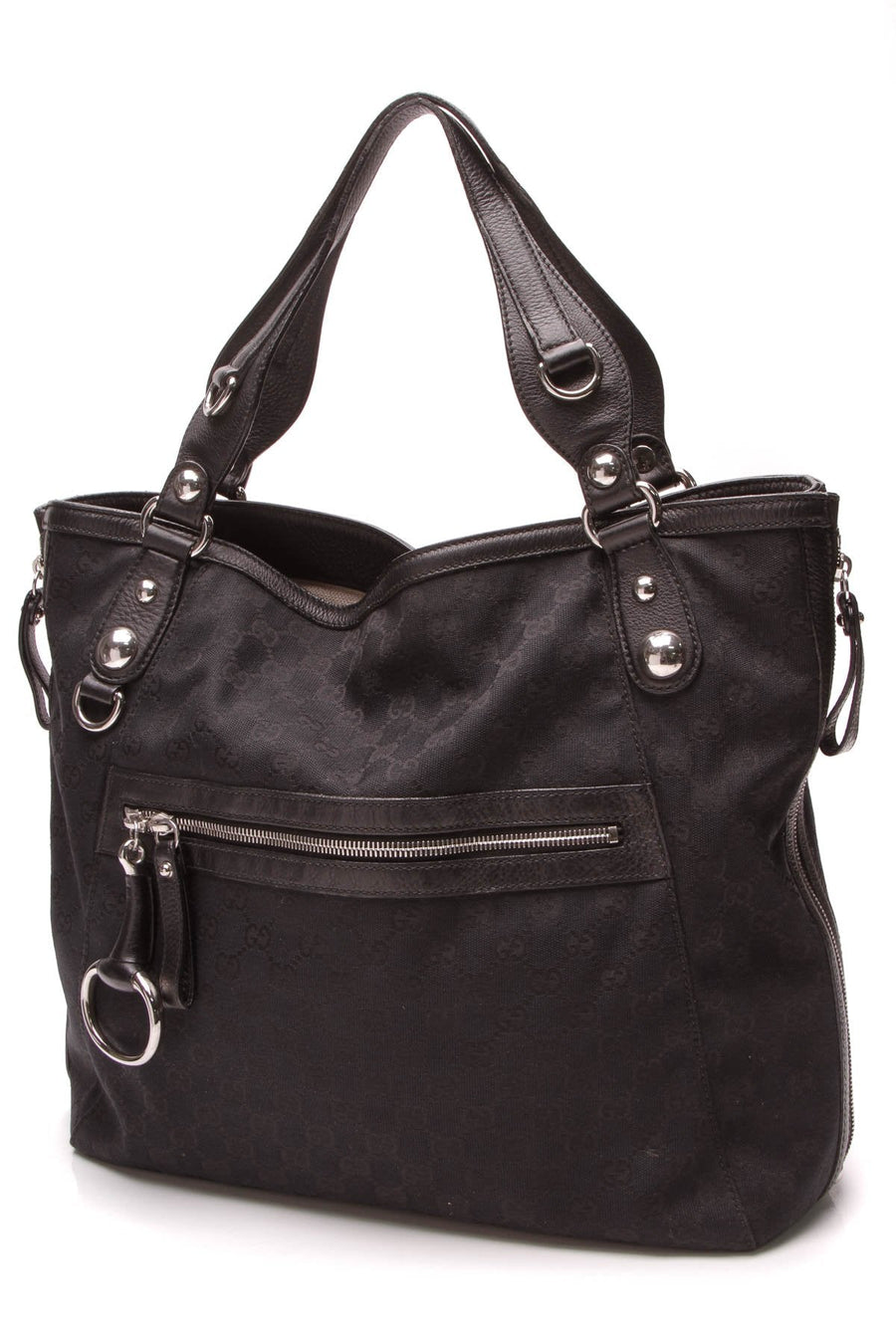Icon Bit Zip Tote Bag - Black Signature Canvas