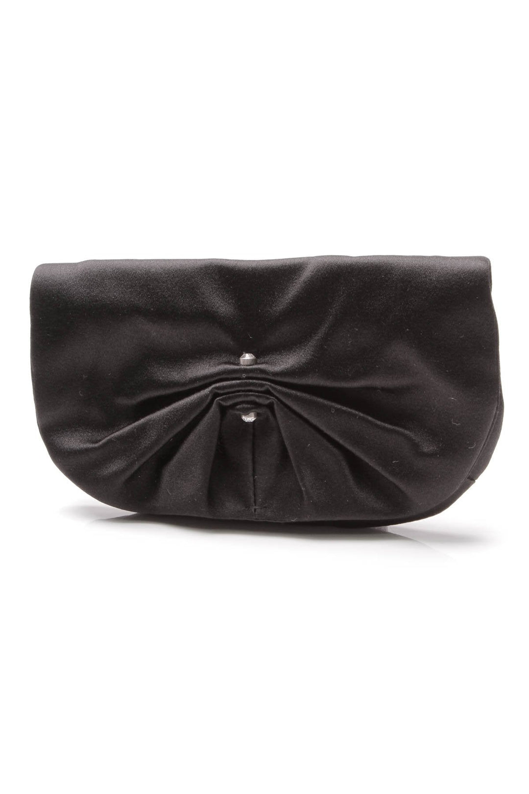 Satin Evening Clutch Bag - Black