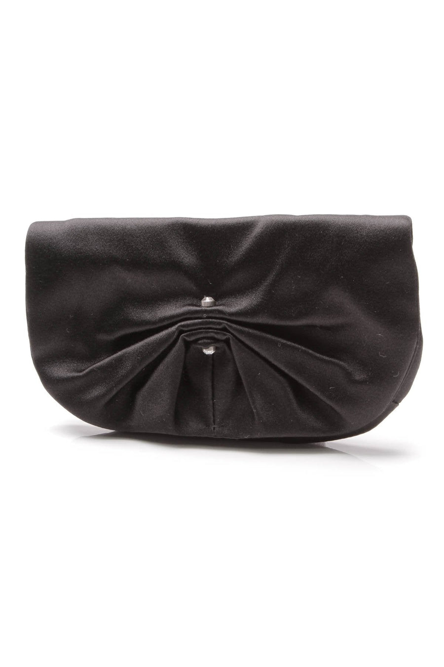 Satin Evening Clutch Bag - Black