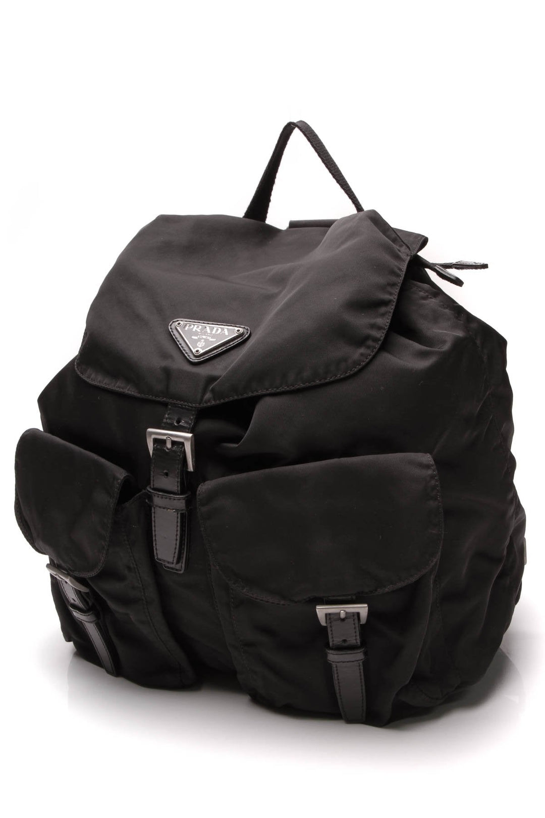 Tessuto Drawstring Backpack - Black Nylon