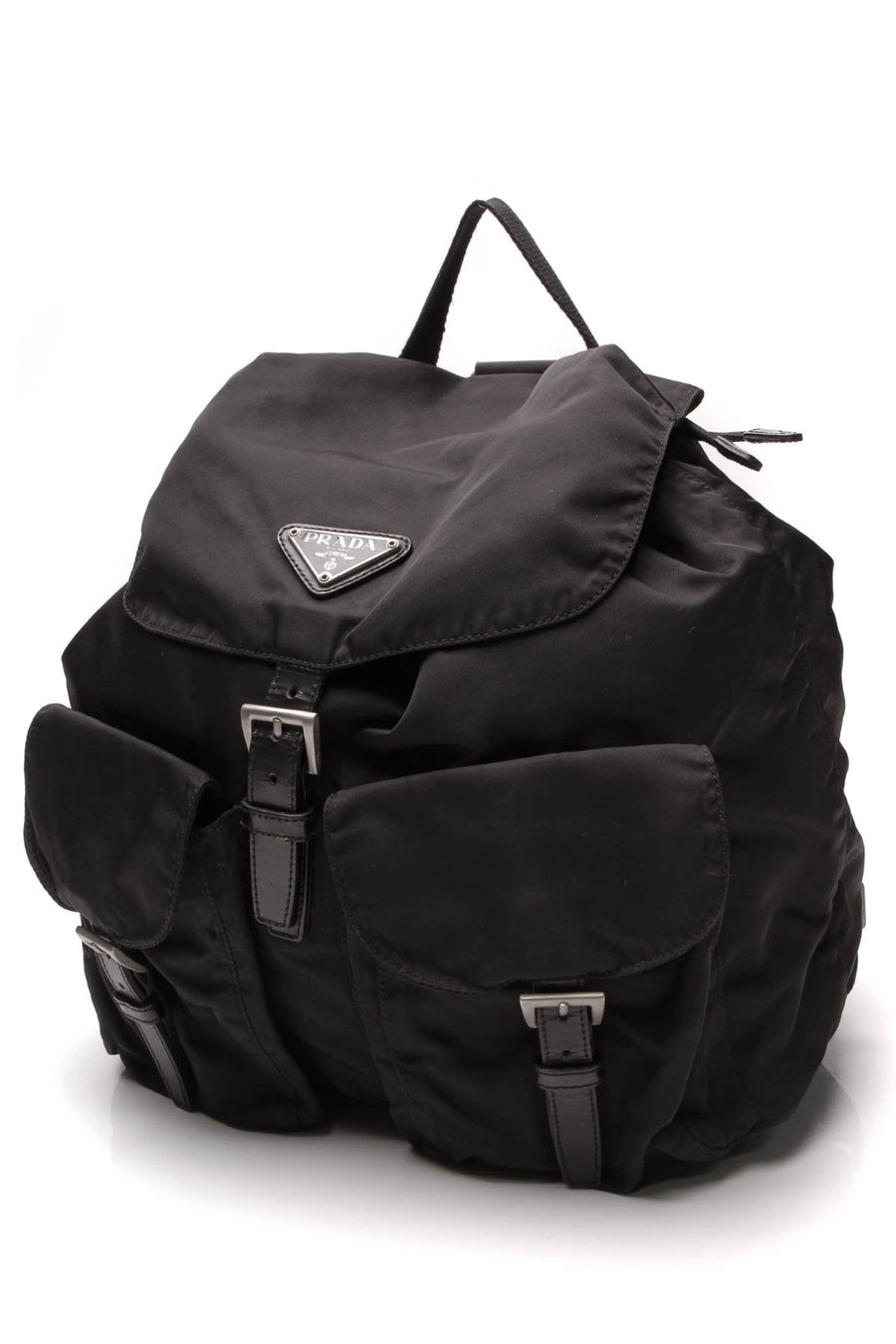 Tessuto Drawstring Backpack - Black Nylon