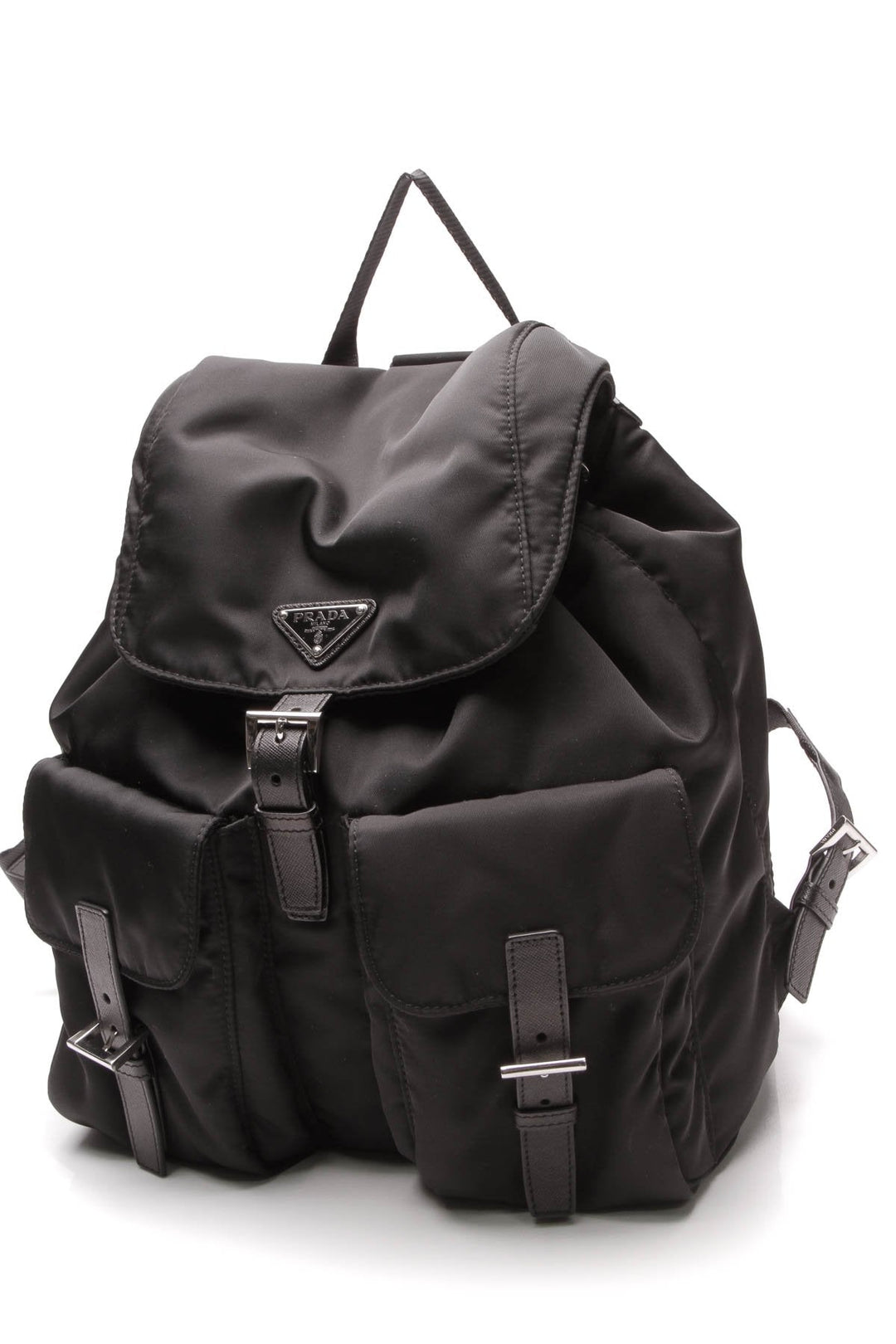 Tessuto Drawstring Backpack - Black Nylon