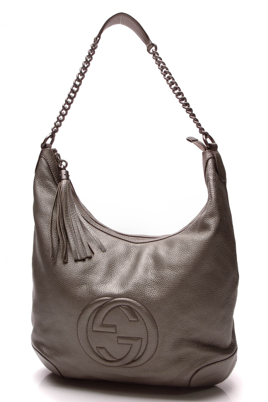 Soho Chain Medium Shoulder Bag - Pewter