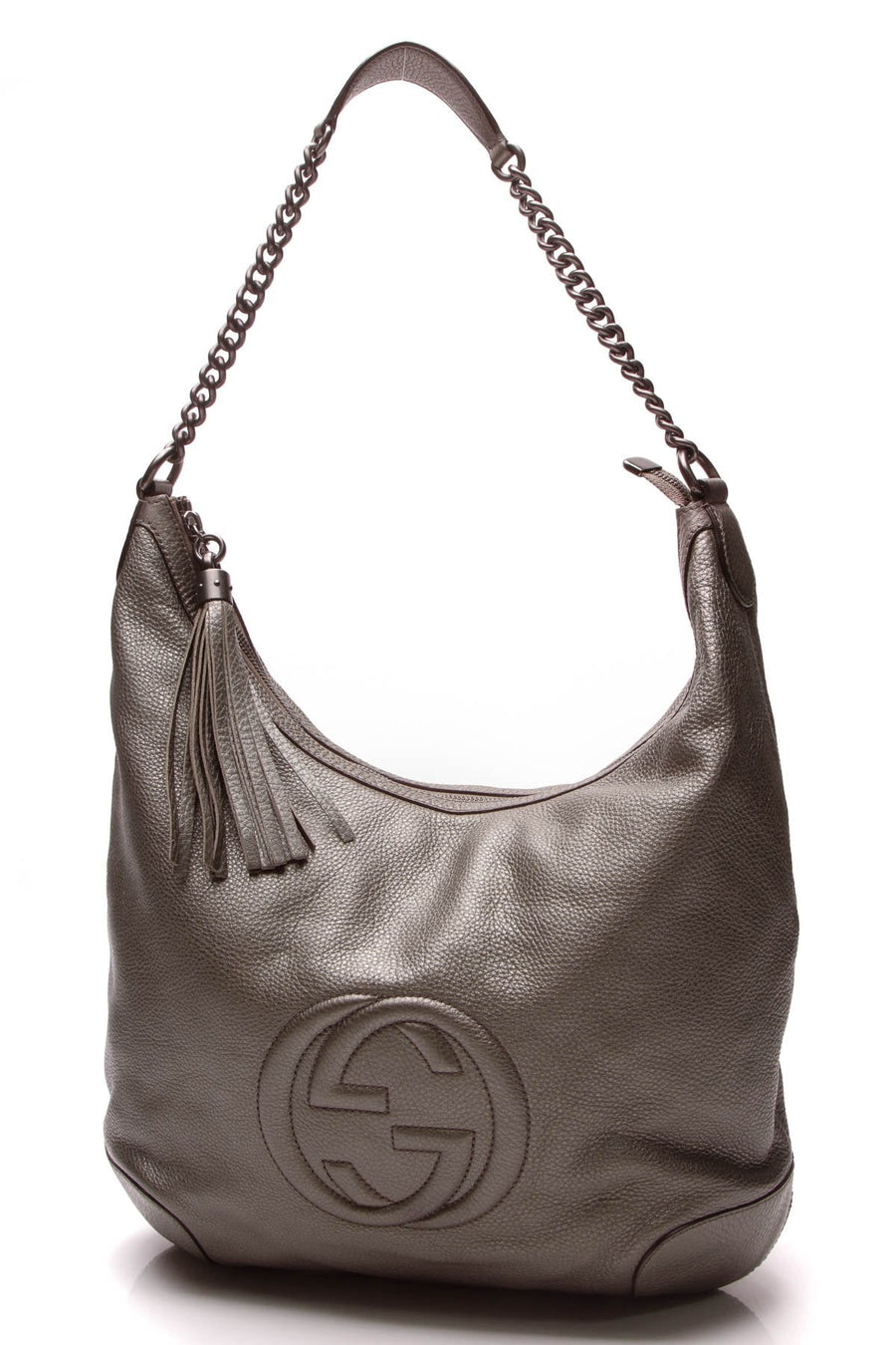 Soho Chain Medium Shoulder Bag - Pewter