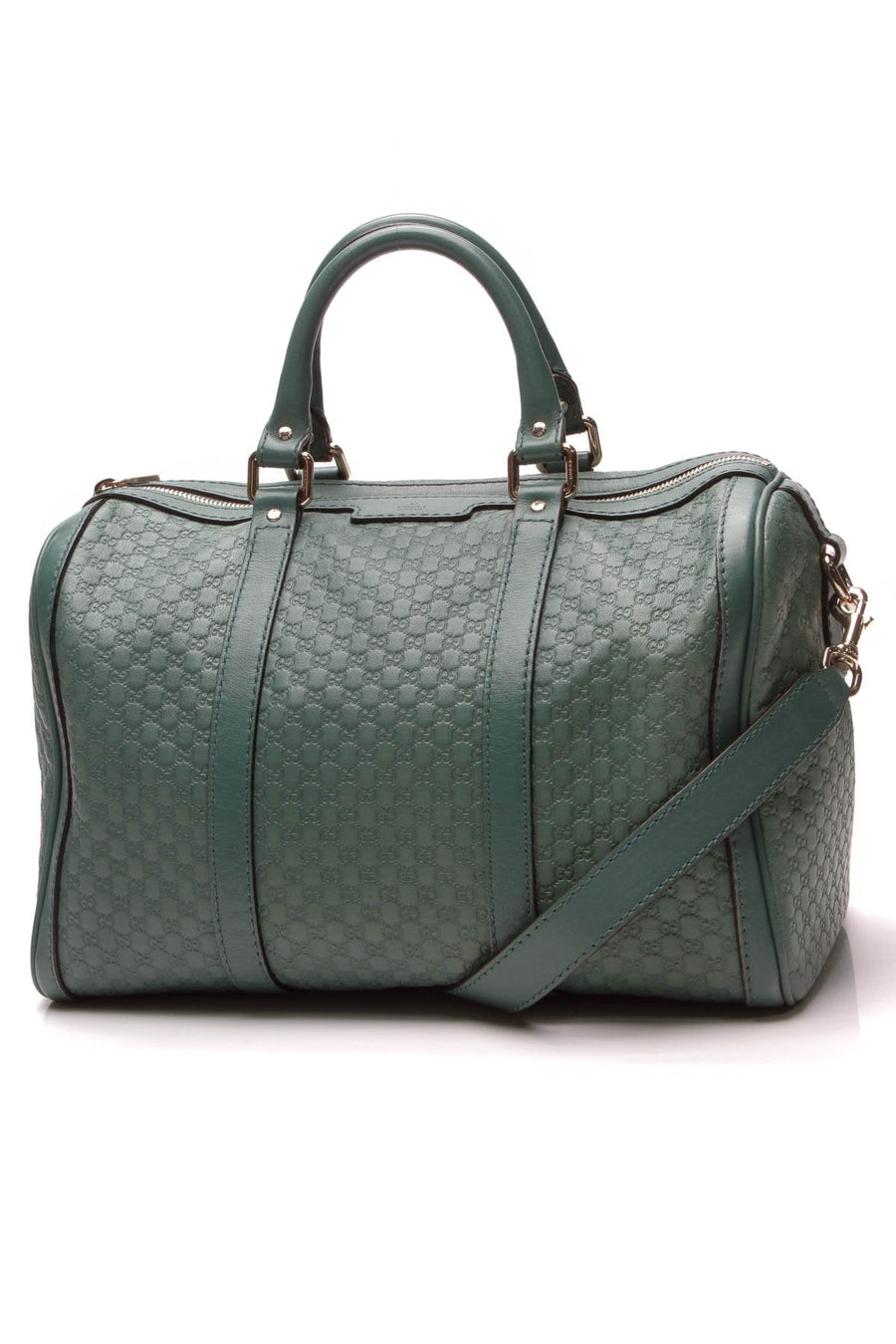 Joy Medium Boston Bag - Green Microguccissima