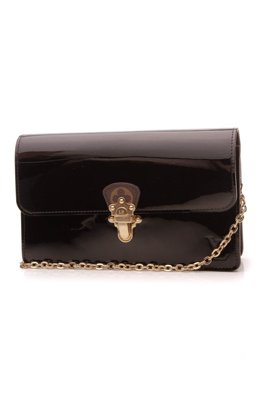 Cherrywood Chain Wallet Bag - Black Patent/Monogram