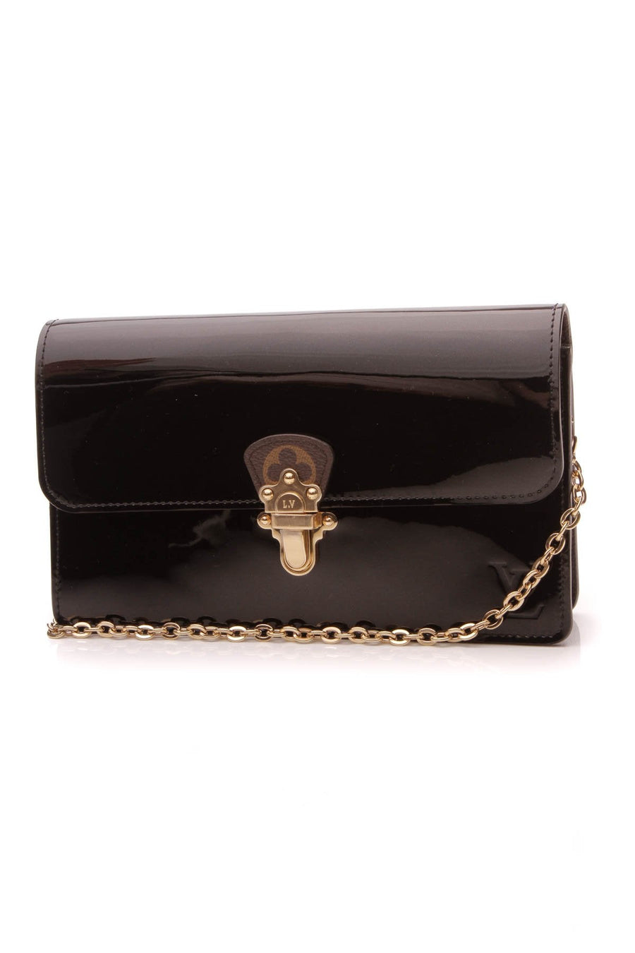Cherrywood Chain Wallet Bag - Black Patent/Monogram