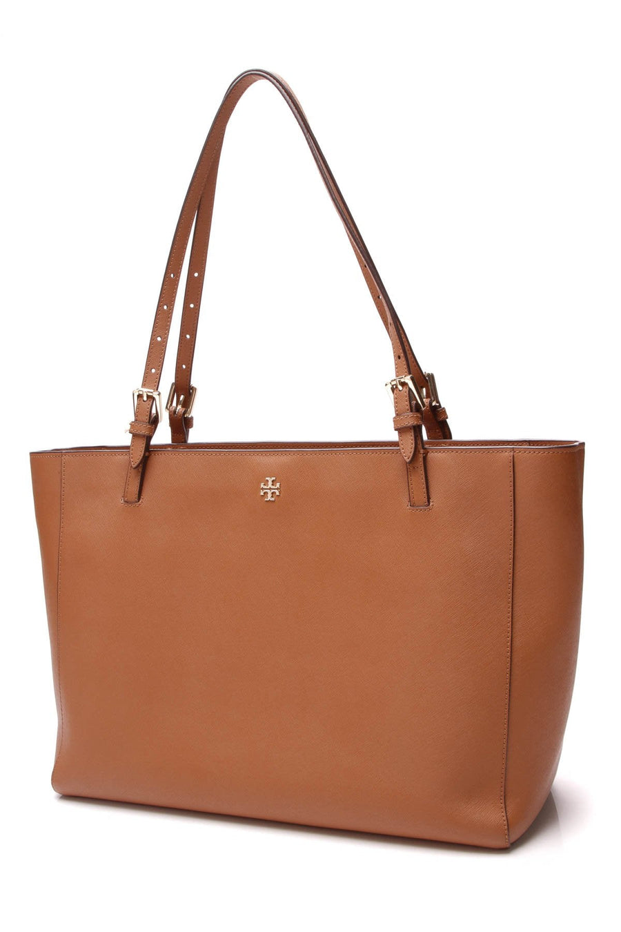 York Buckle Tote Bag - Brown Saffiano