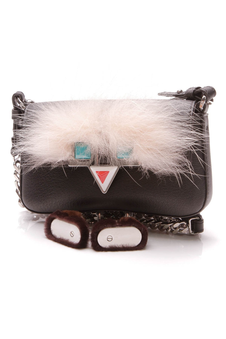 Micro Monster Mini Baguette Crossbody Bag - Black