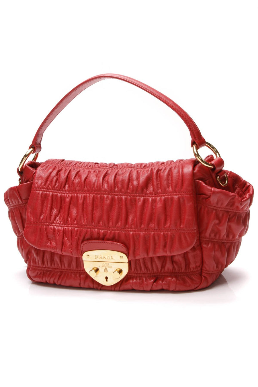 Gaufre Flap Bag - Red