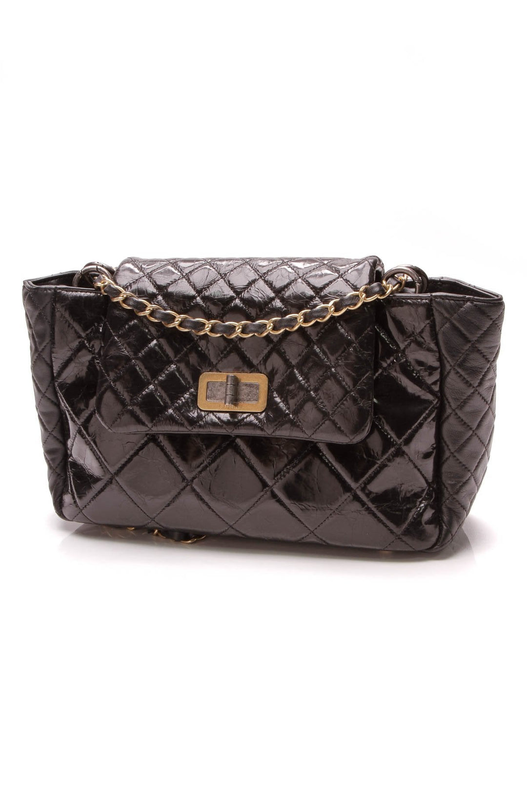 Reissue Accordion Bag - Black Glazed Calfskin