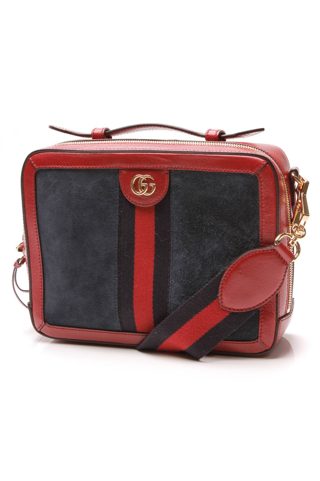 Ophidia GG Small Shoulder Bag - Red/Navy