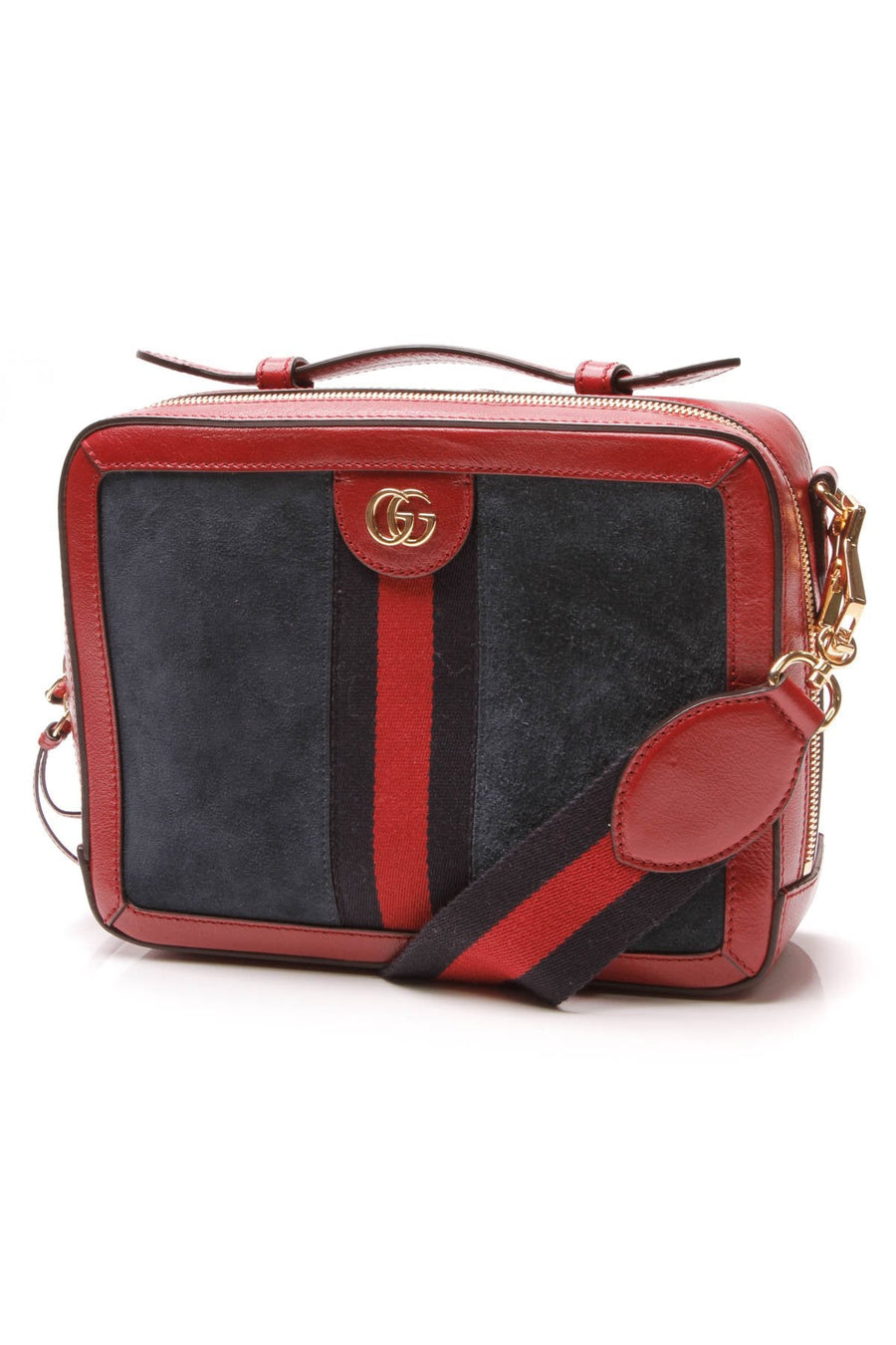 Ophidia GG Small Shoulder Bag - Red/Navy