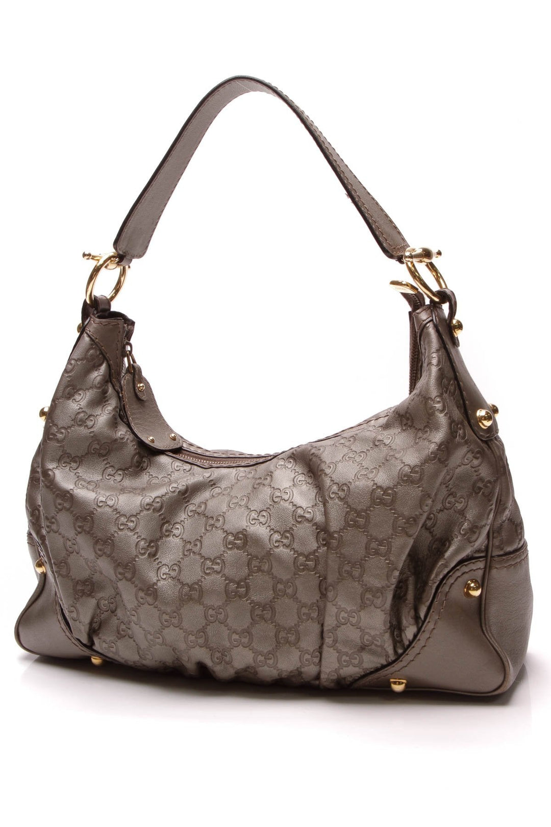 Jockey Medium Hobo Bag - Metallic Olive Guccissima
