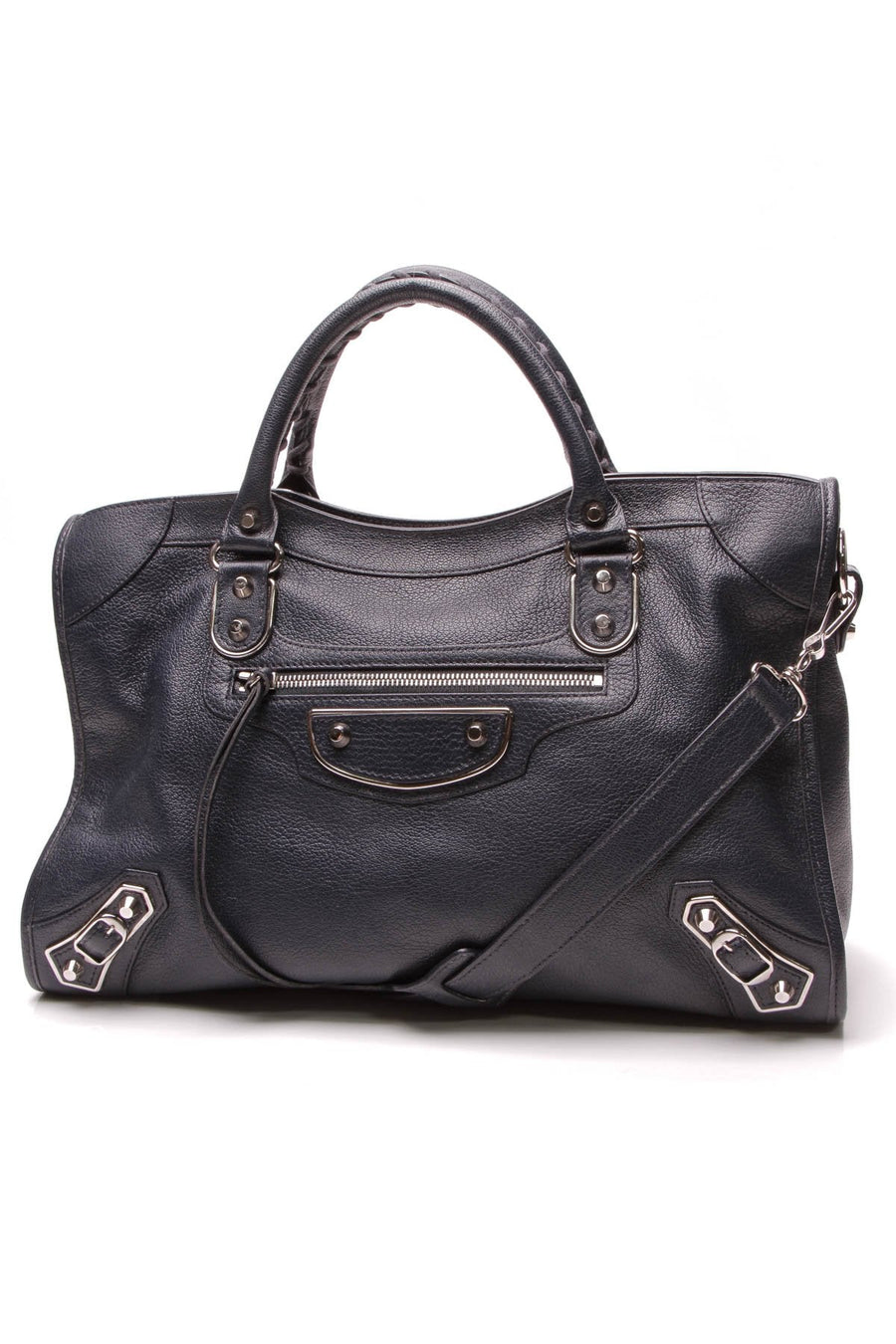 Metallic Edge Part Time City Bag - Bleu Nuit Chevre