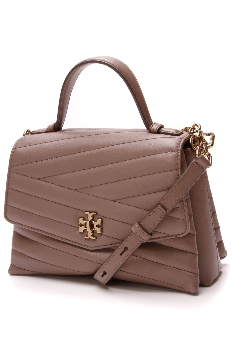 Chevron Kira Satchel Bag - Brown