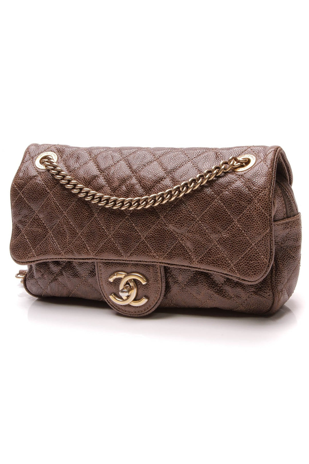 Easy Small Flap Bag - Brown Caviar