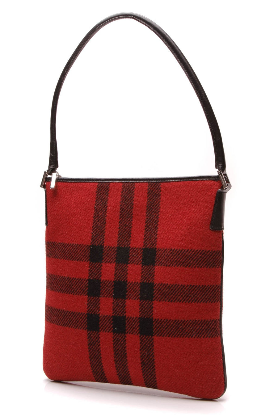 Wool Shoulder Bag - Red Check