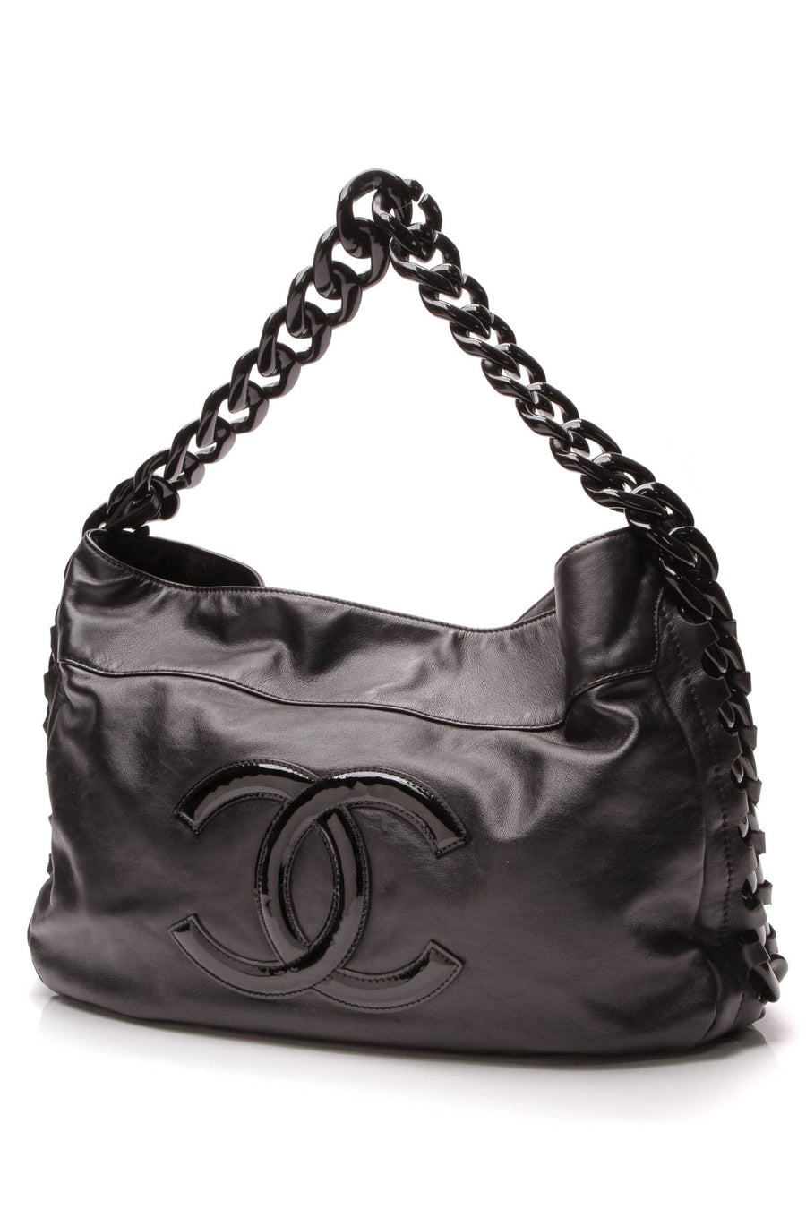 Jumbo Modern Chain Hobo Bag - Black