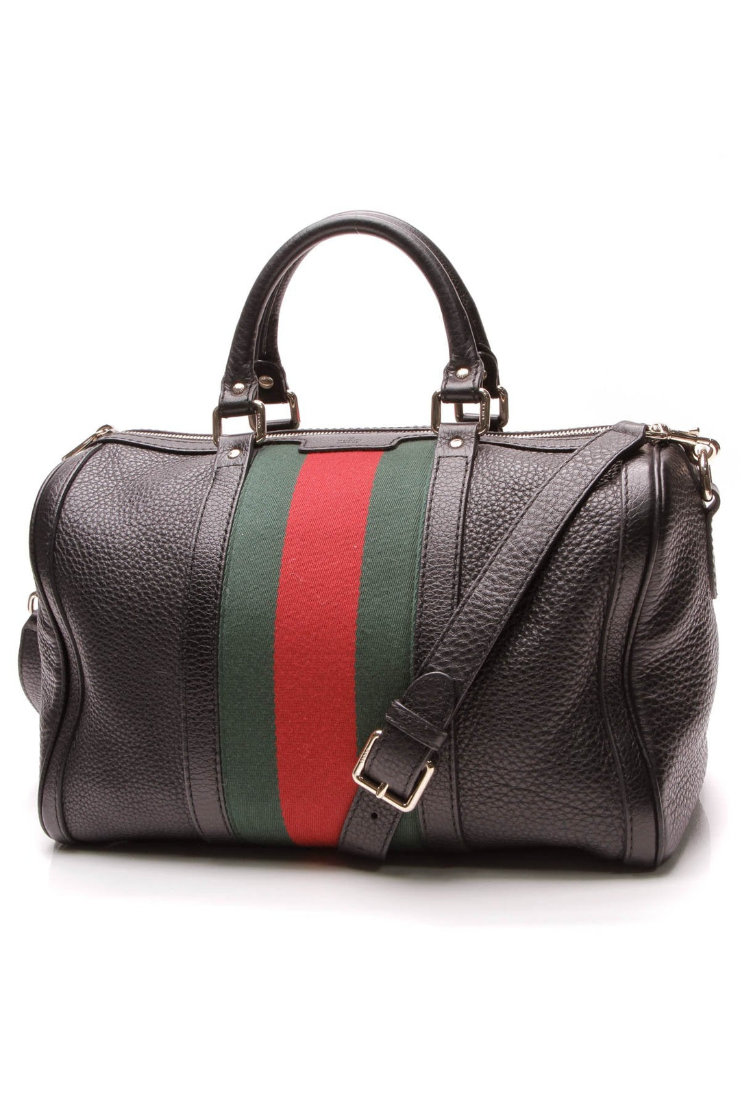 Vintage Web Medium Boston Bag - Black