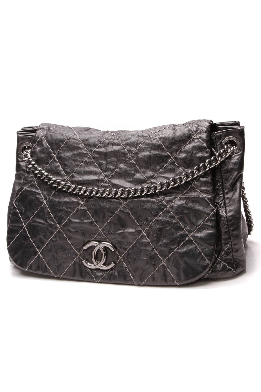 Ultimate Stitch Accordion Flap Bag - Black