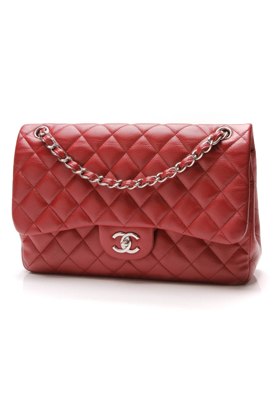 Classic Double Flap Bag - Jumbo Red Caviar