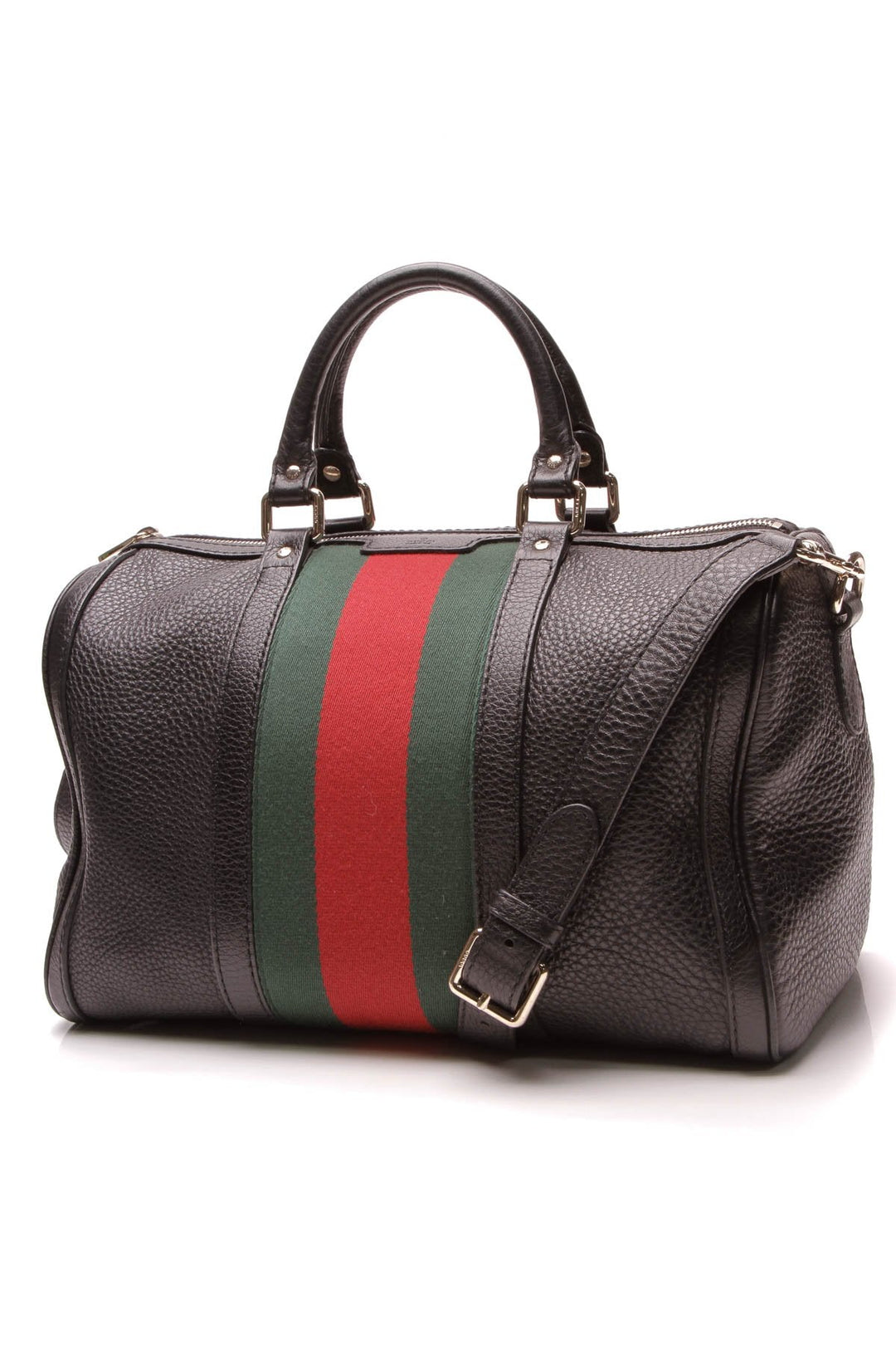 Vintage Web Medium Boston Bag - Black