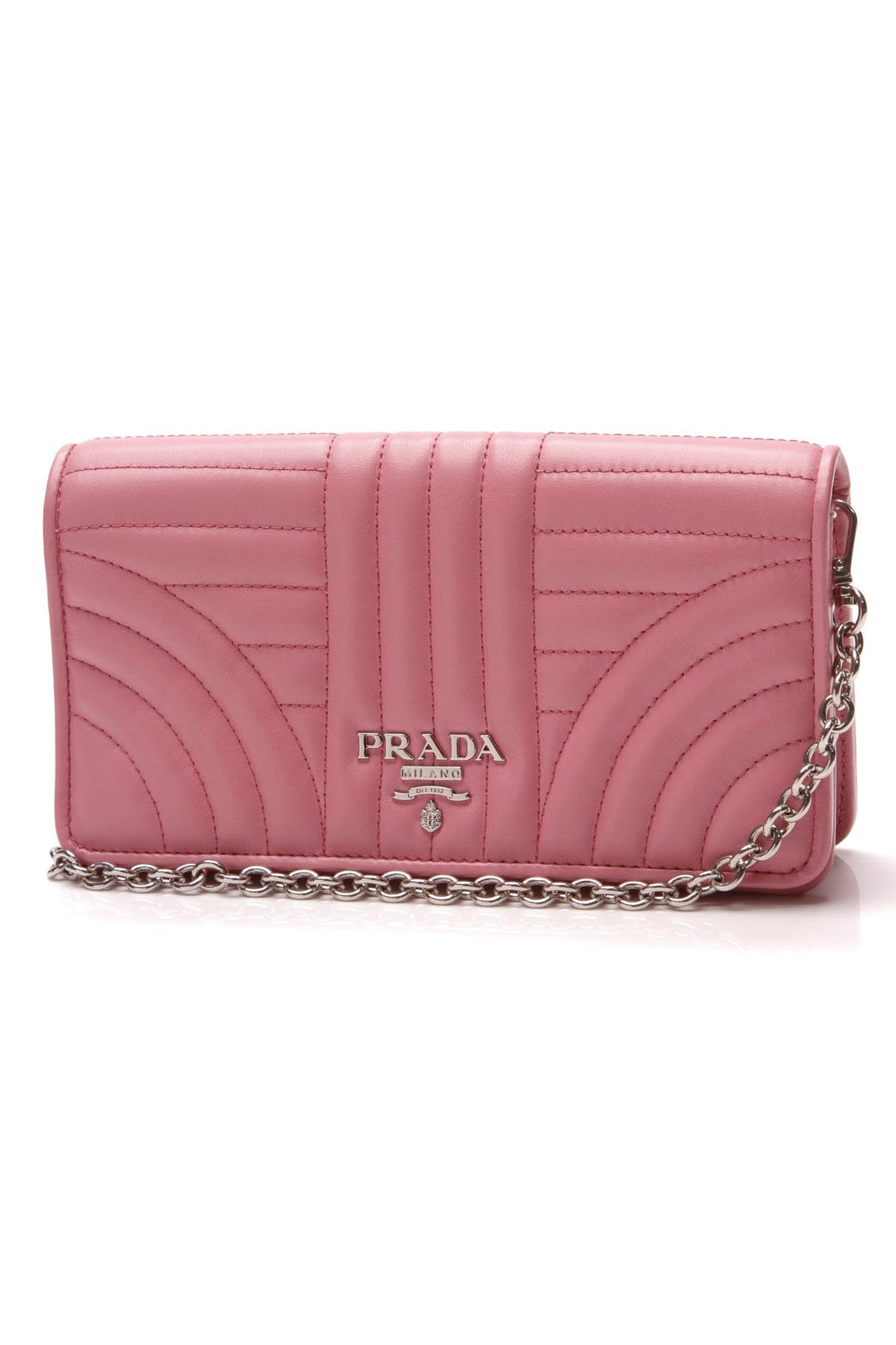 Quilted Mini Wallet On A Chain Bag - Begonia
