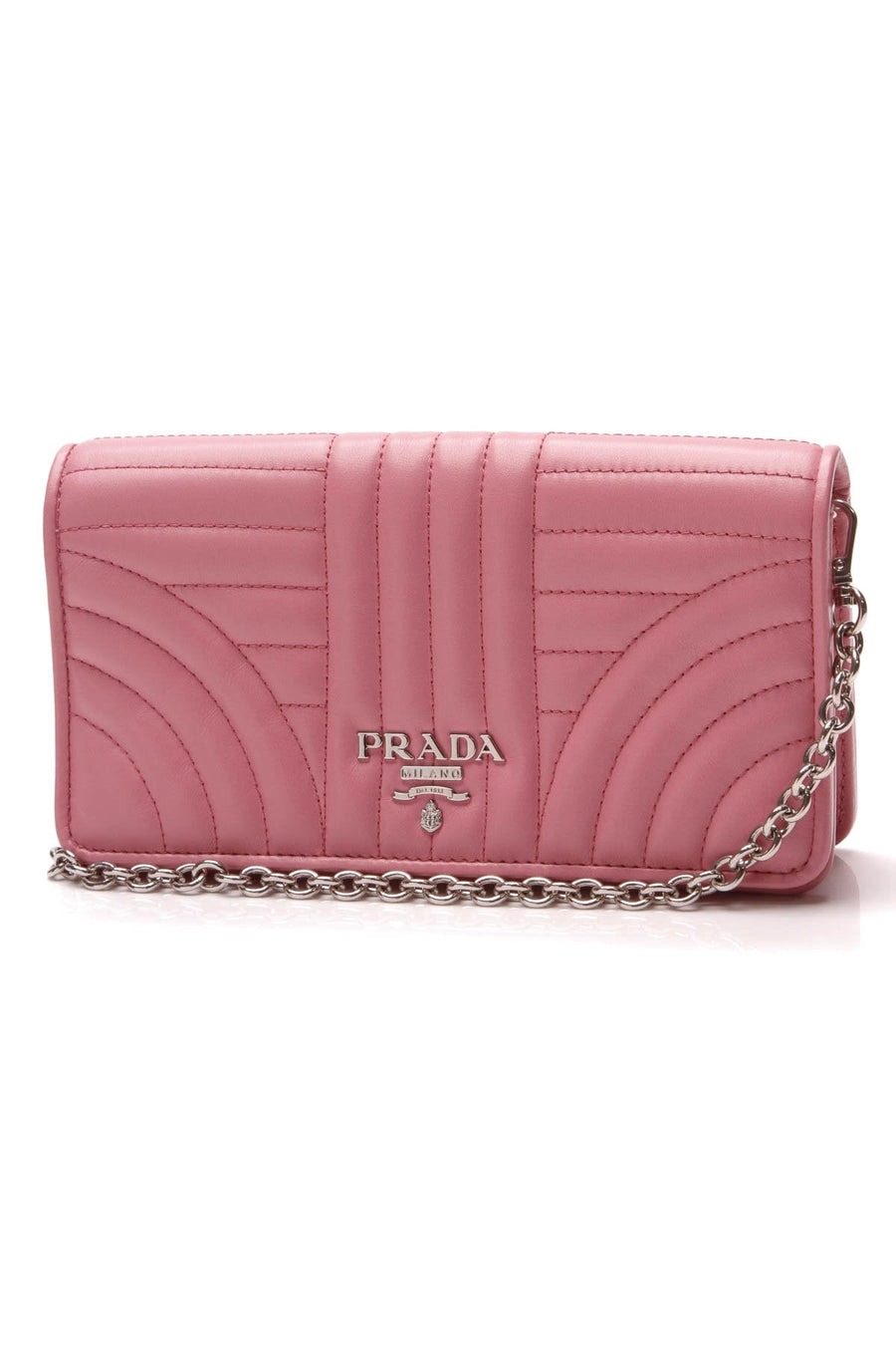 Quilted Mini Wallet On A Chain Bag - Begonia