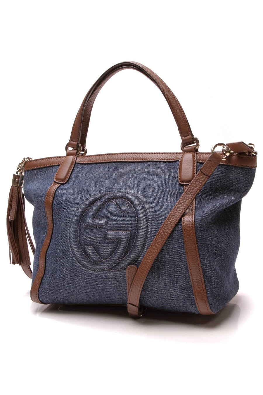 Soho Top Handle Tote Bag - Blue Denim