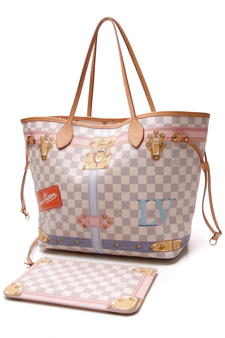 Summer Trunks Neverfull MM Tote Bag - Damier Azur