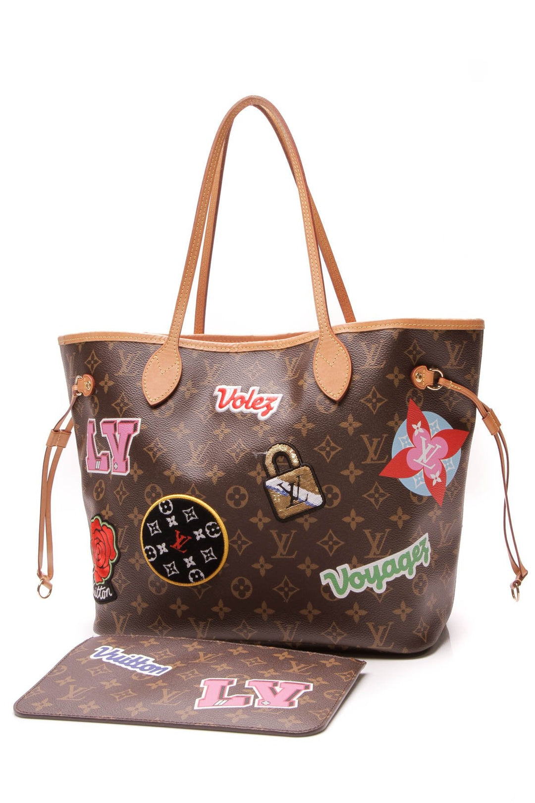 Patches Neverfull MM Tote Bag - Monogram