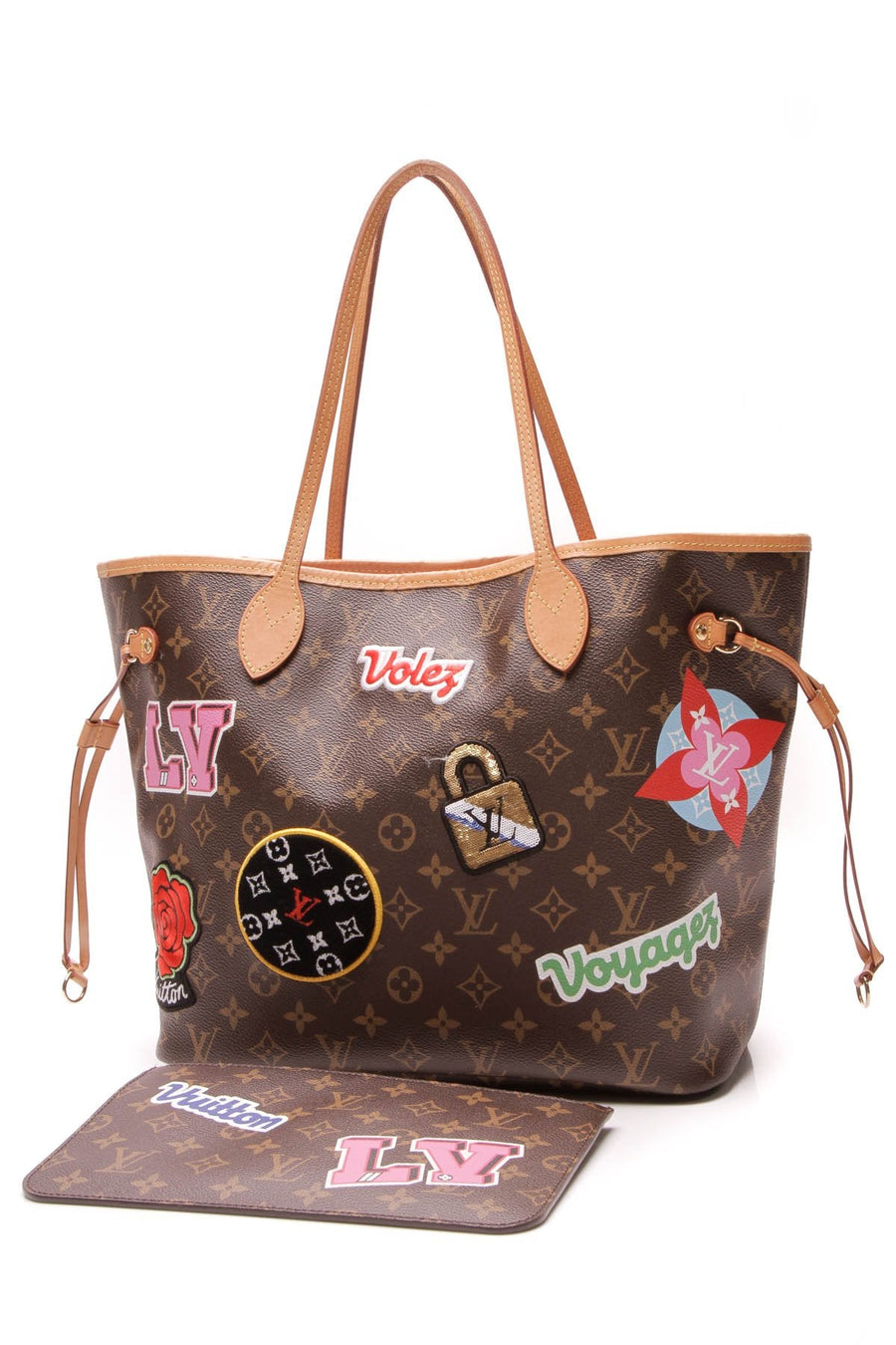 Patches Neverfull MM Tote Bag - Monogram